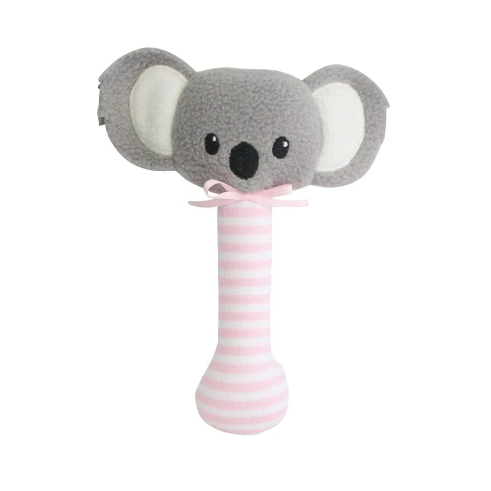 Alimrose Koala Stick Rattle Pink Stripe Alimrose