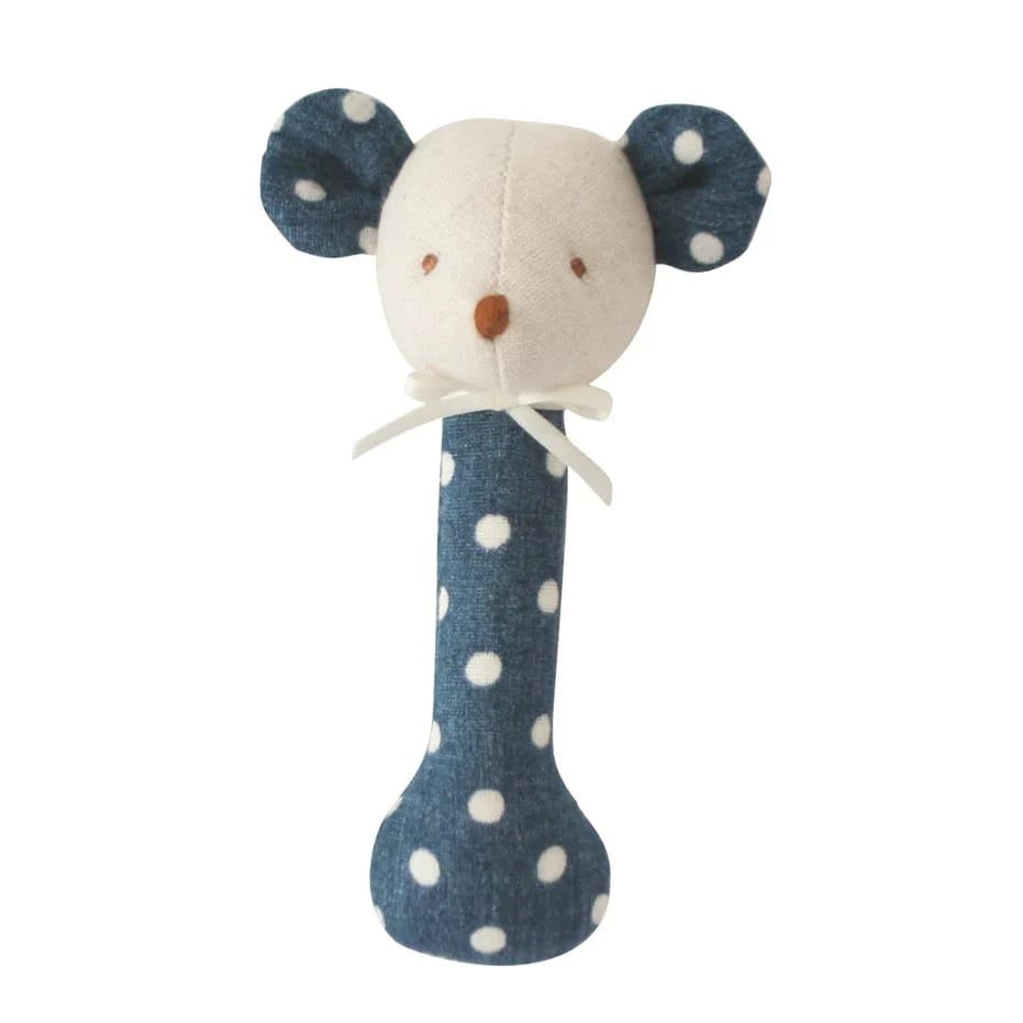 Alimrose Mouse Stick Rattle Ocean Blue Alimrose