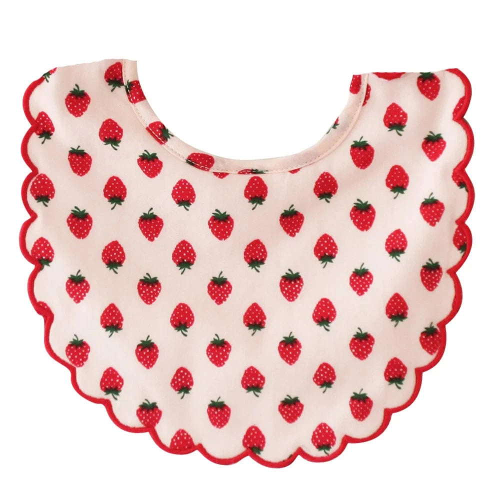 Alimrose Scallop Bib Strawberries Alimrose