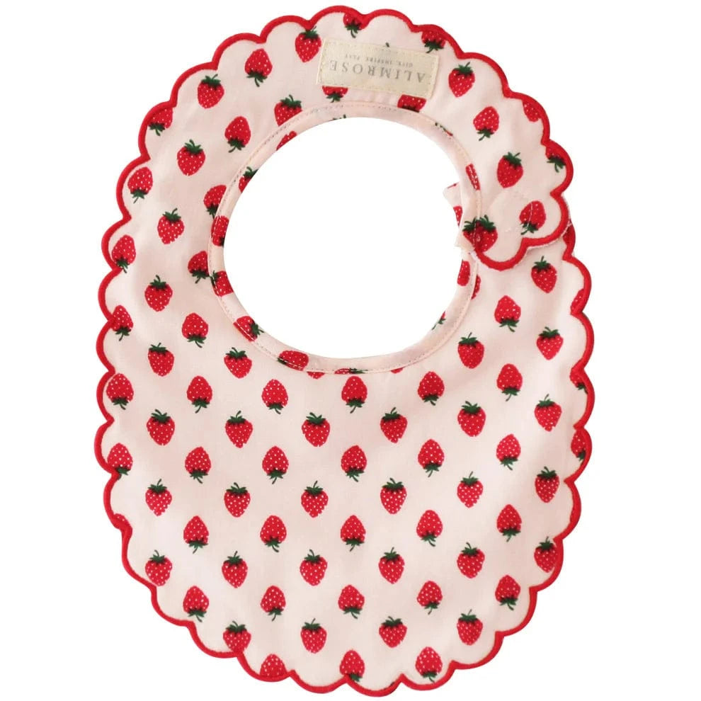 Alimrose Scallop Bib Strawberries Alimrose