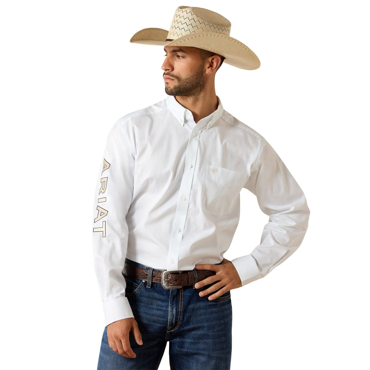 Ariat Men's Team Logo Lightweight Twill L/S Western Shirt Ariat
