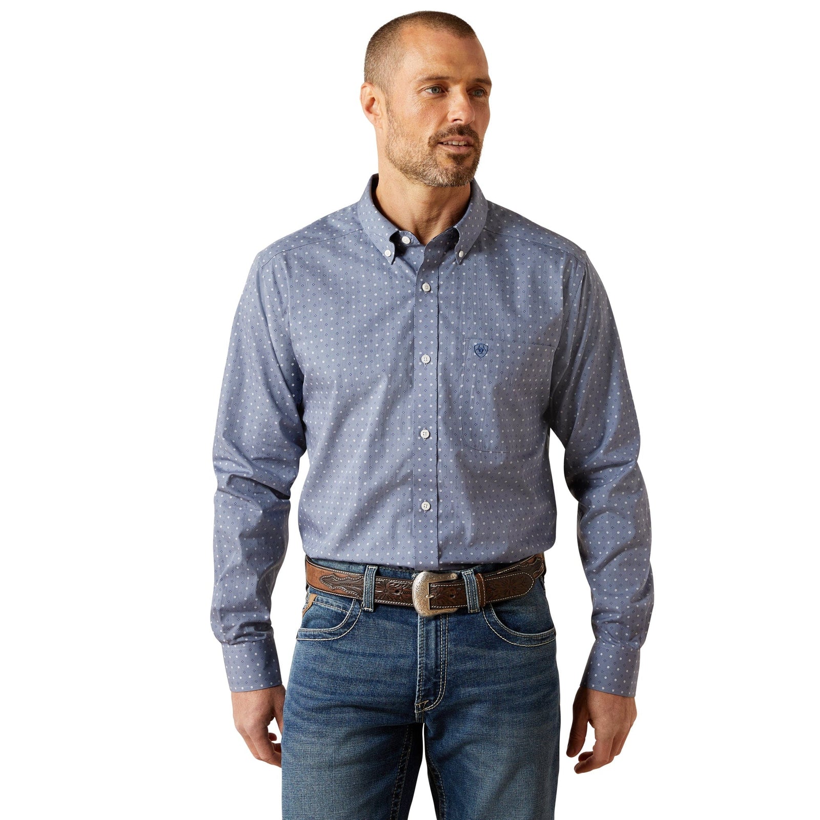 Ariat Men's Wrinkle Free Blaine Fitted Western Shirt Ariat