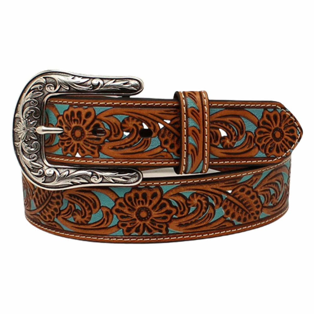 Ariat Women's Floral Turquoise Underlay Western Belt Ariat
