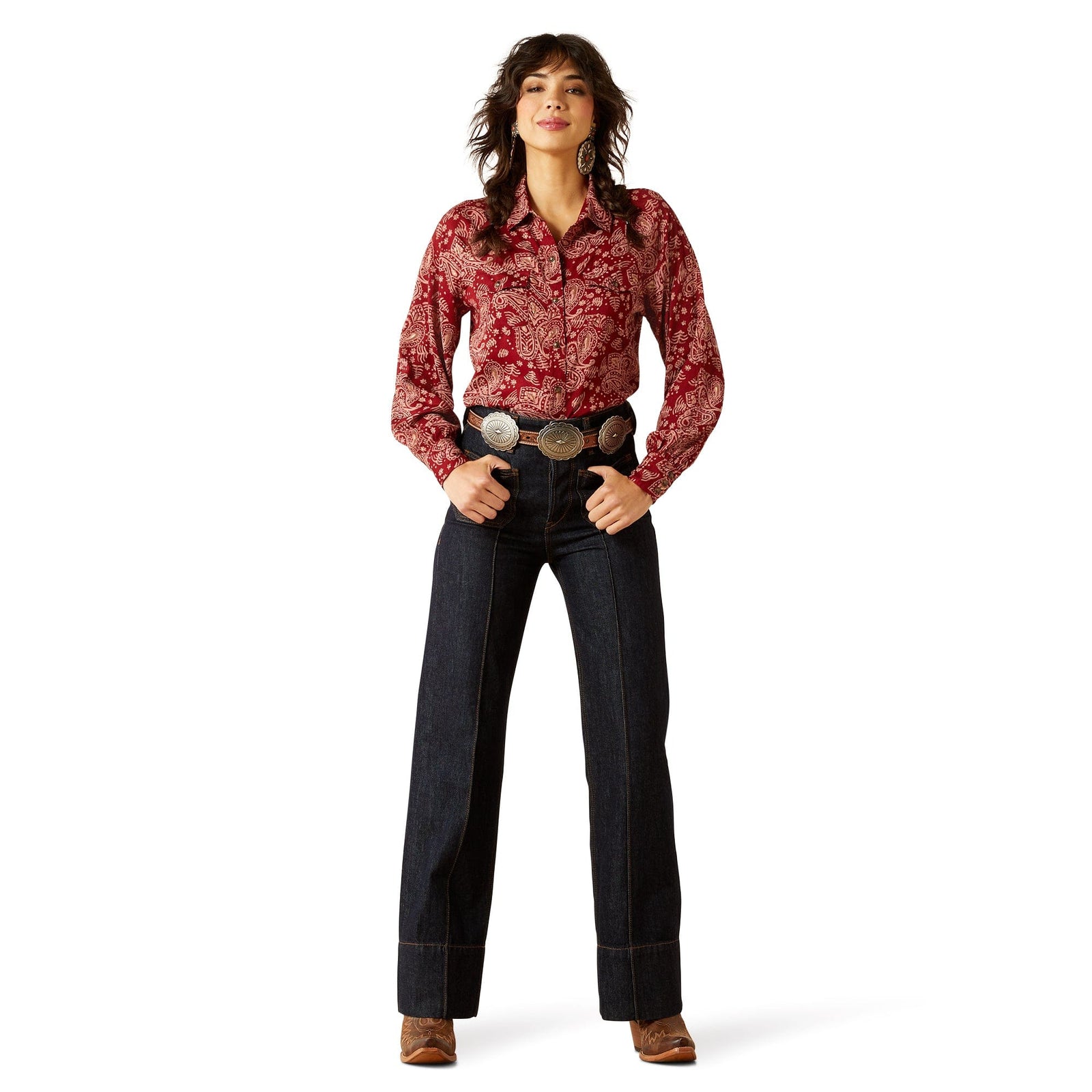 Ariat Women's Imprints Snap Long Sleeve Western Shirt Ariat