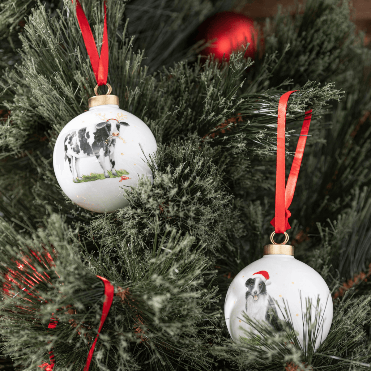 Ashdene Christmas at the Farm Assorted 4pk Bauble Ashdene