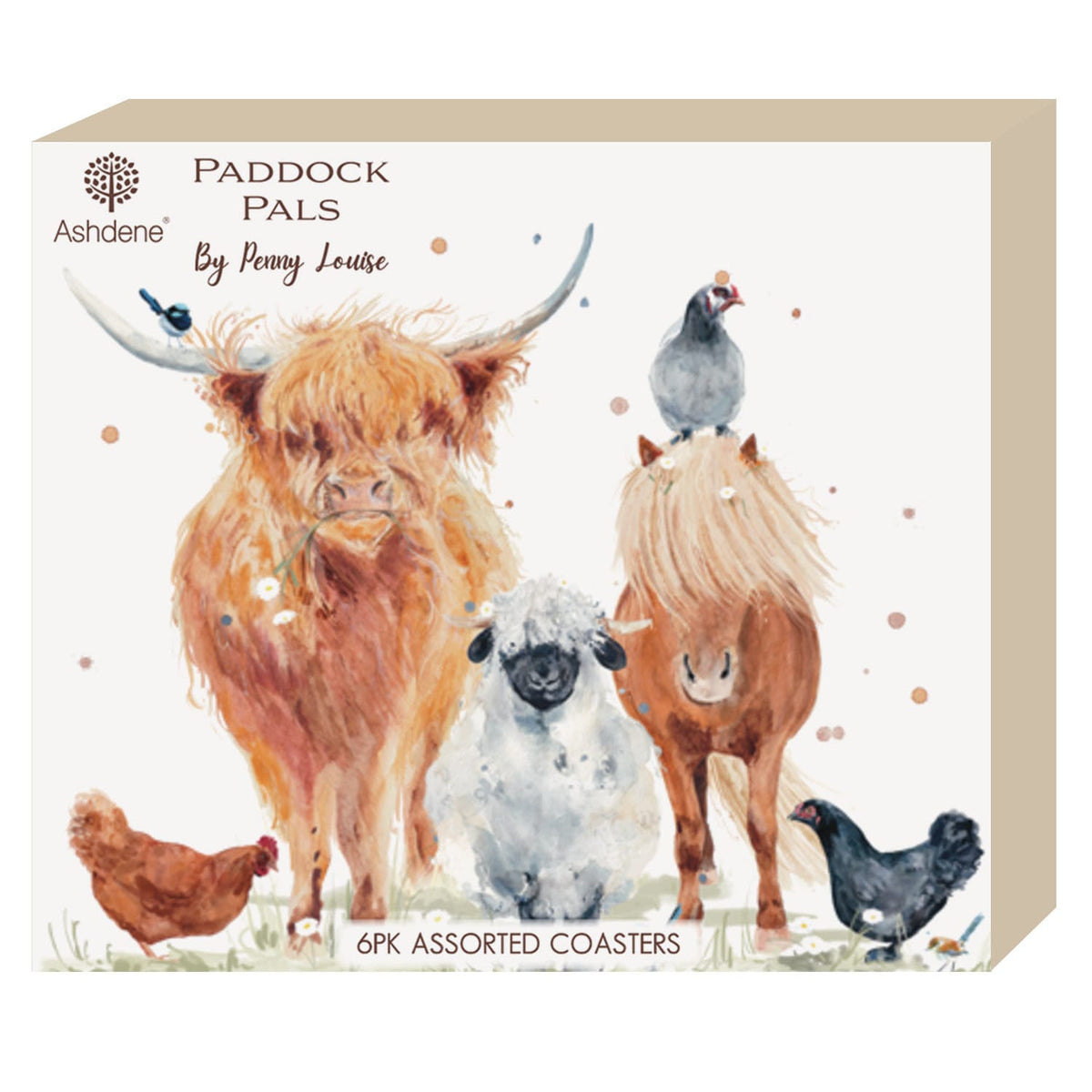 Ashdene Paddock Pals 6pk Coasters Ashdene