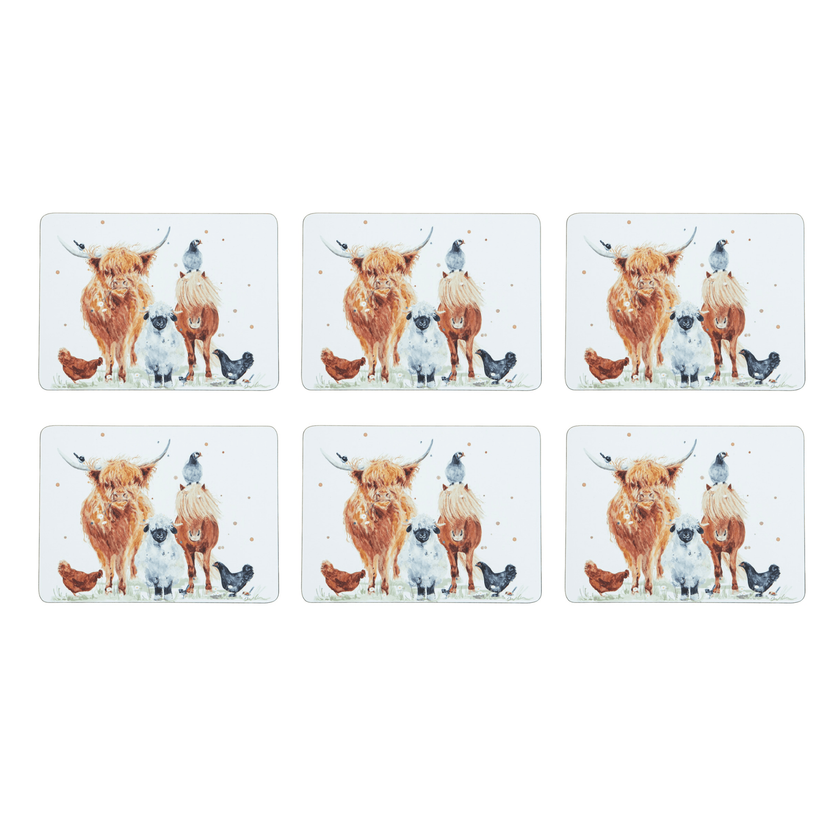 Ashdene Paddock Pals 6pk Placemats Ashdene