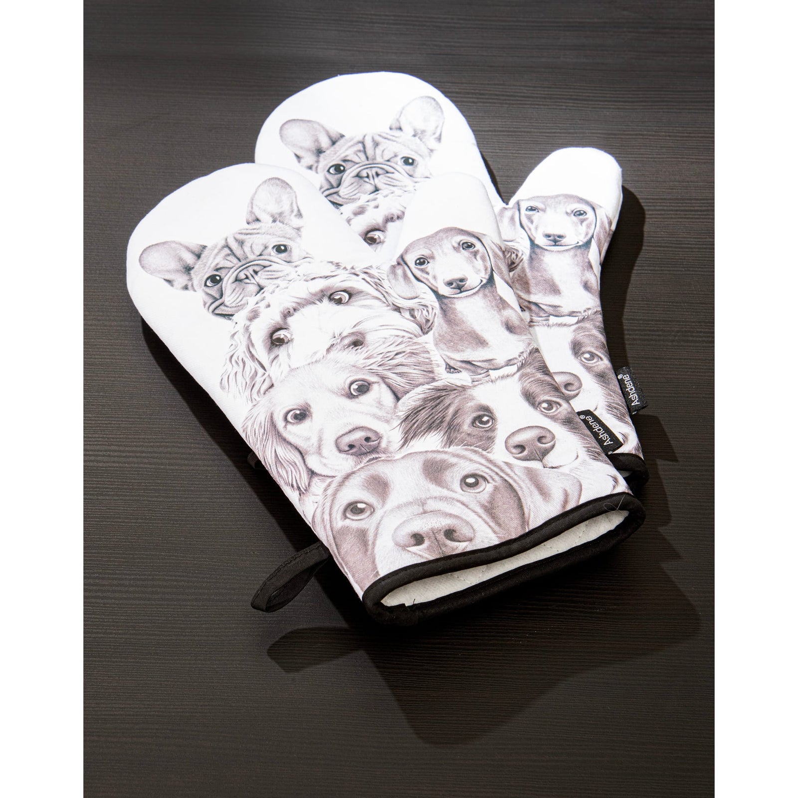 Ashdene Peeking Pups 2pk Oven Mitt Ashdene