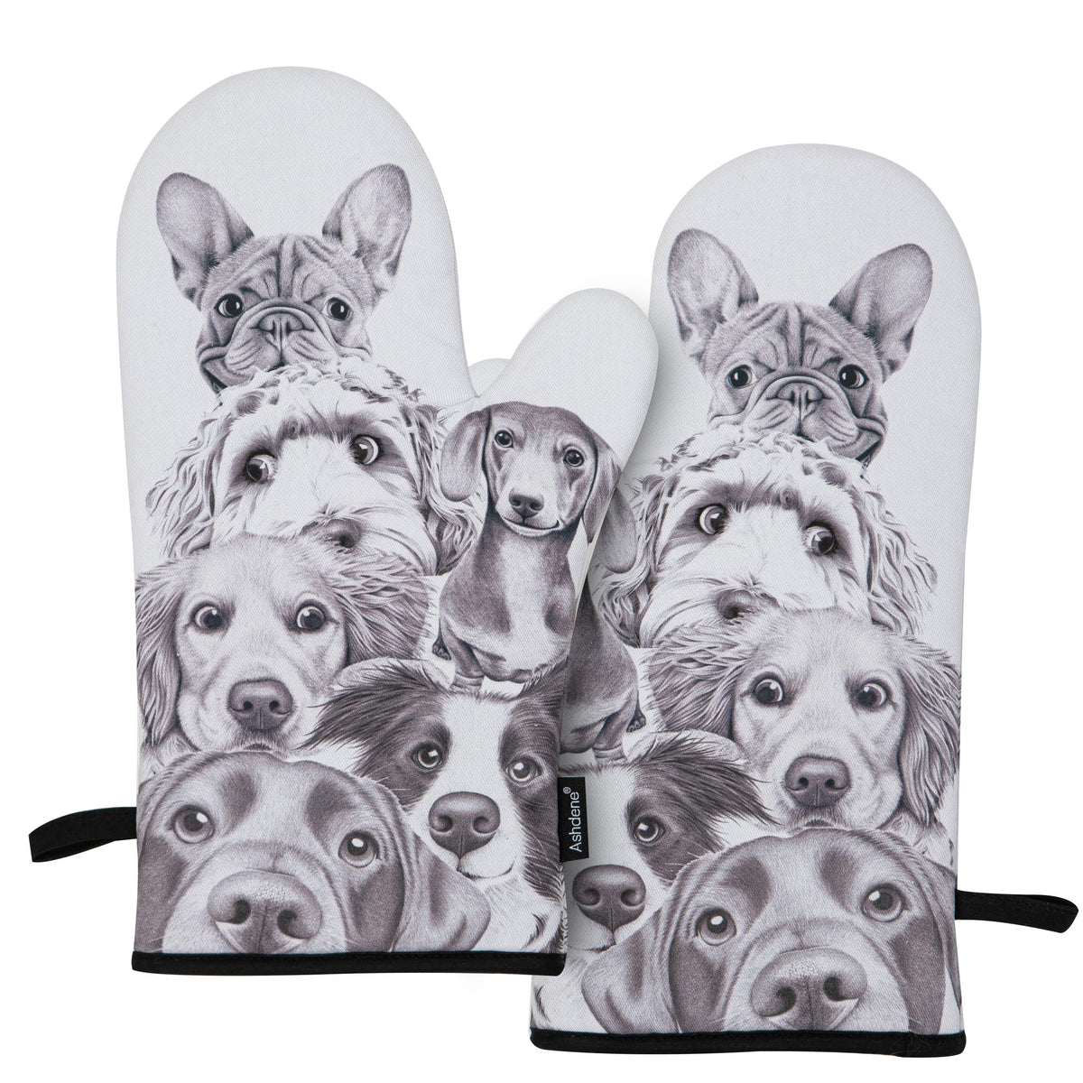 Ashdene Peeking Pups 2pk Oven Mitt Ashdene