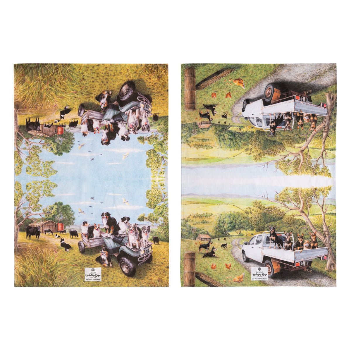 Ashdene Working Dog Vehicle 2pk Kitchen Towel Ashdene