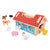 Bigjigs Toys Farmhouse Sorter. Wooden farm toy with animal figures on a white background
