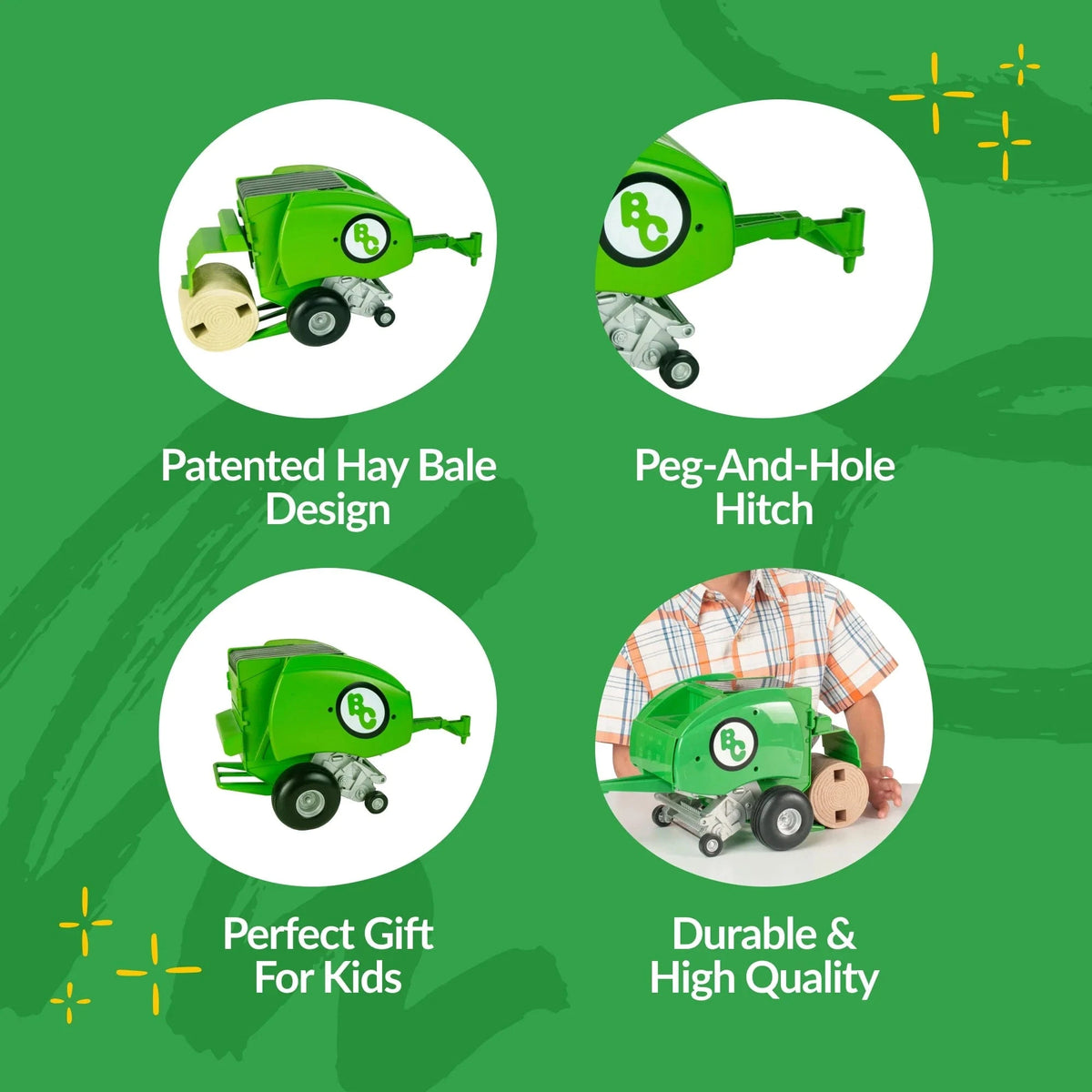 Big Country Toys Hay Baler- Green Big Country Toys