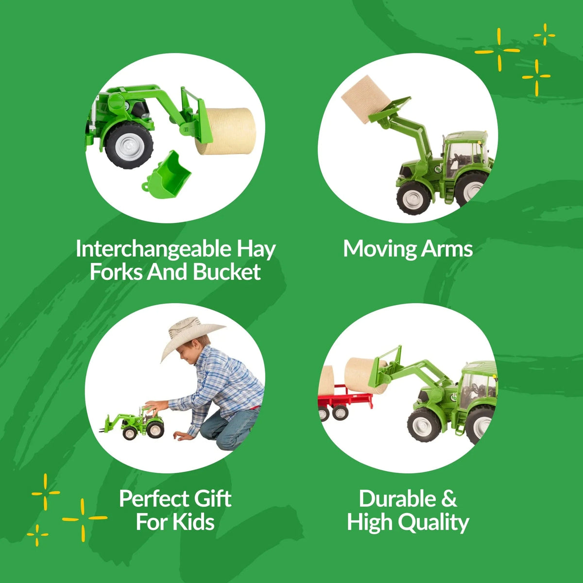 Big Country Toys Tractor and Implements - Green Big Country Toys