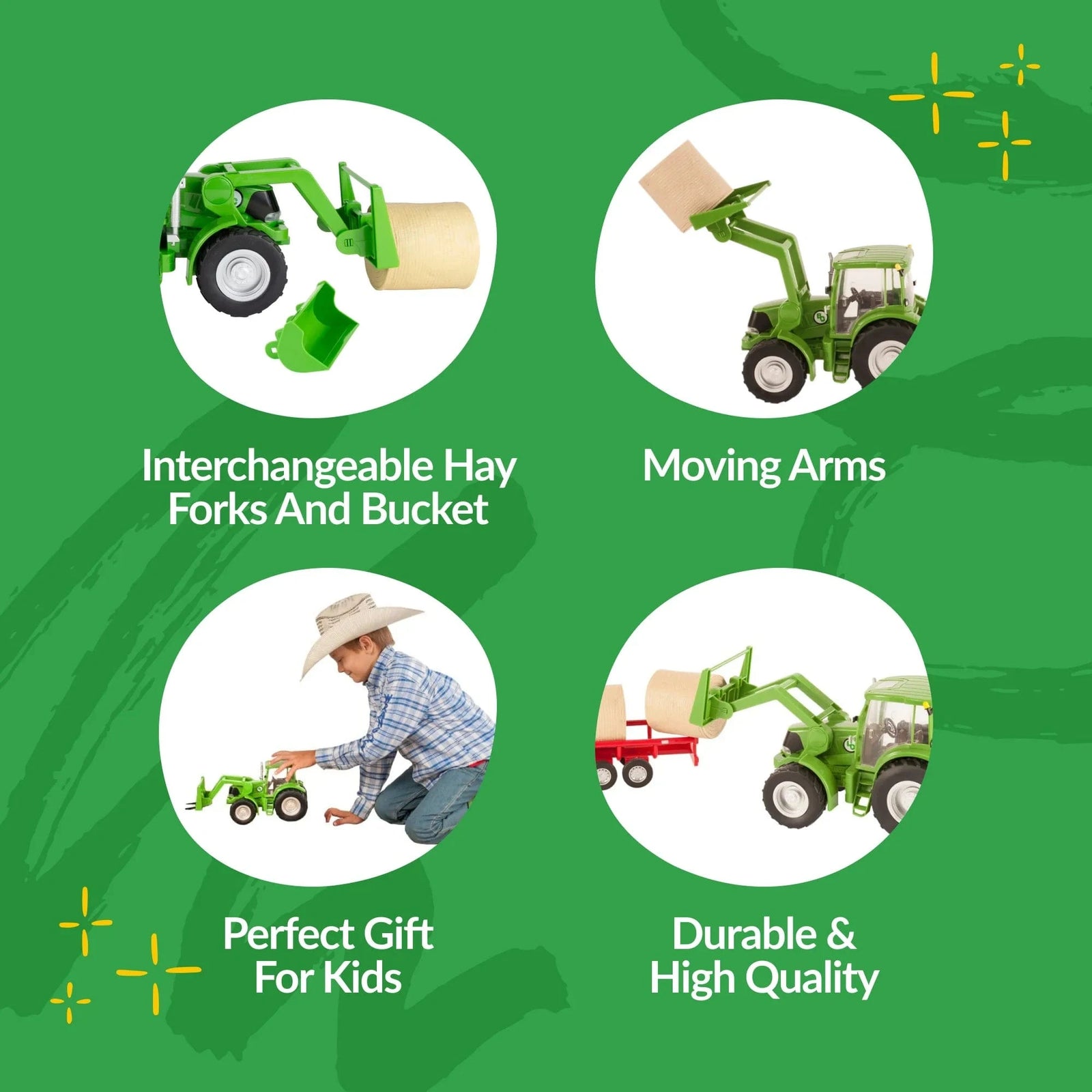 Big Country Toys Tractor and Implements - Green Big Country Toys