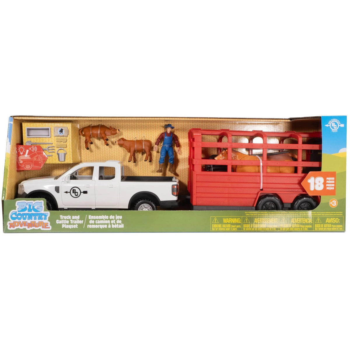Big Country Toys Truck & Cattle Trailer Play Set - 18 Pieces Big Country Toys