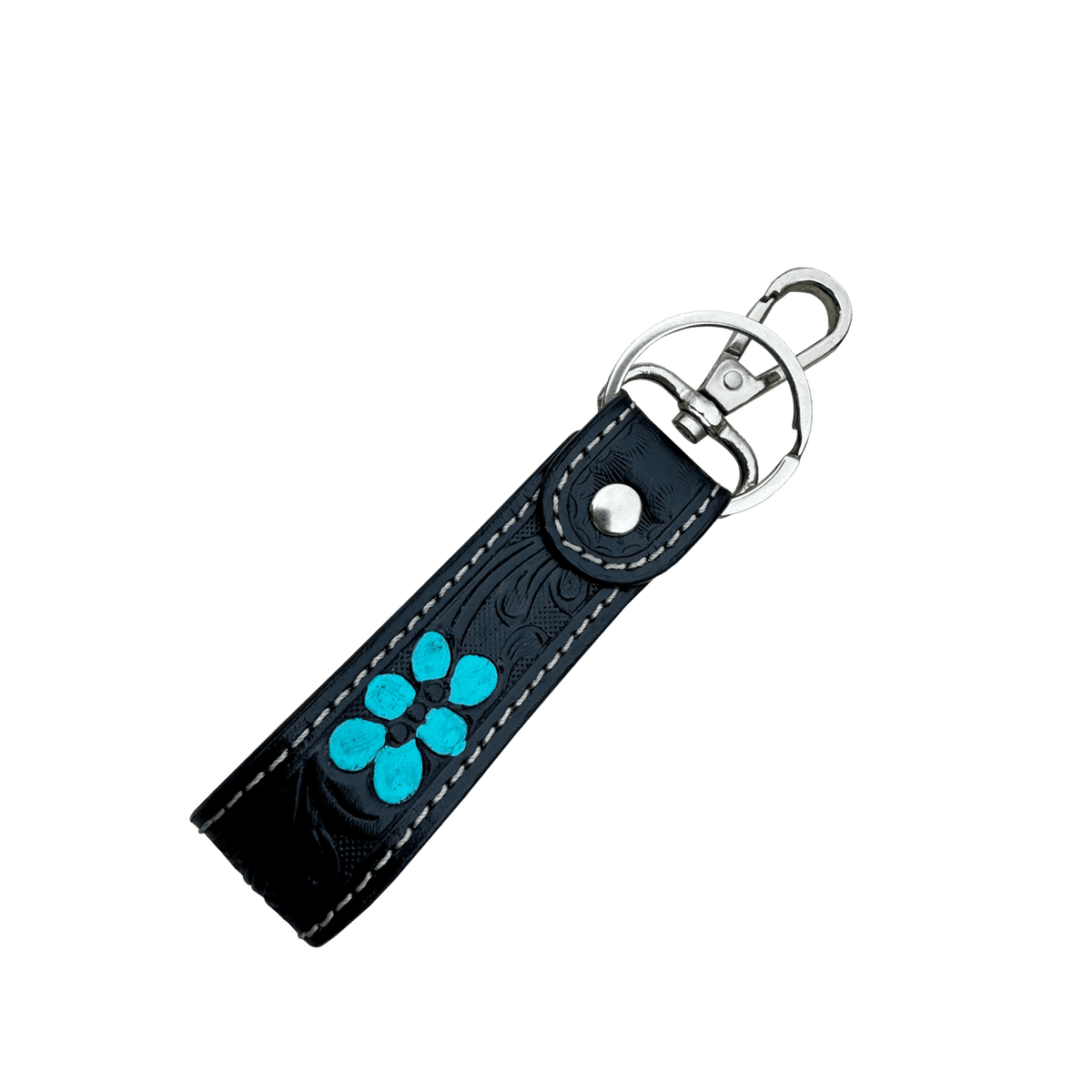 Tooling Leather and Cowhide Sleek Keyring The Design Edge CA20BLK