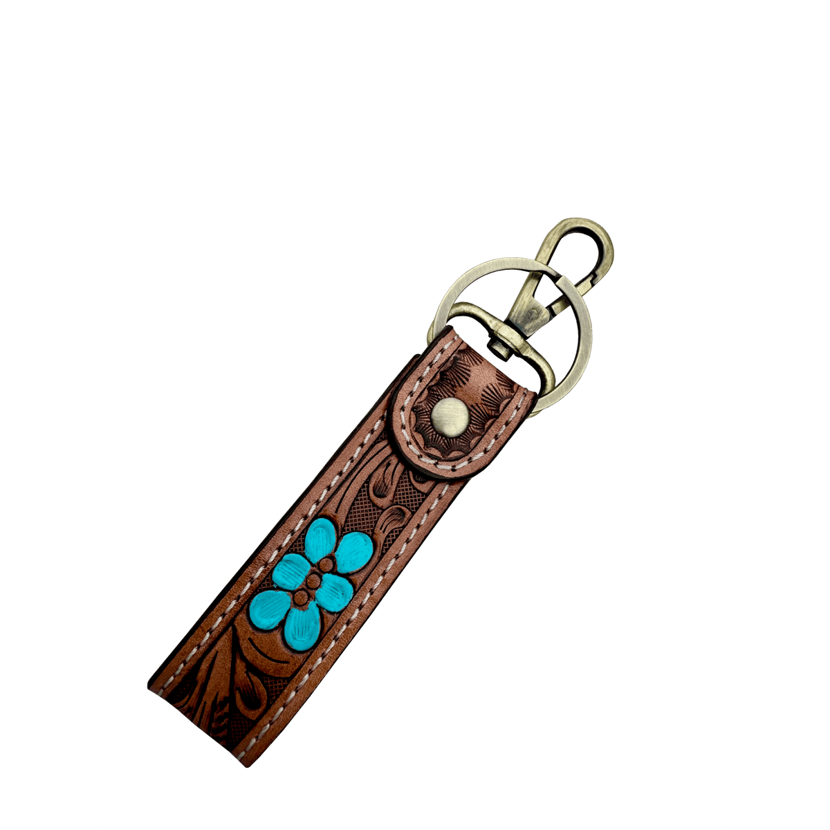 Tooling Leather and Cowhide Sleek Keyring The Design Edge CA20BRN