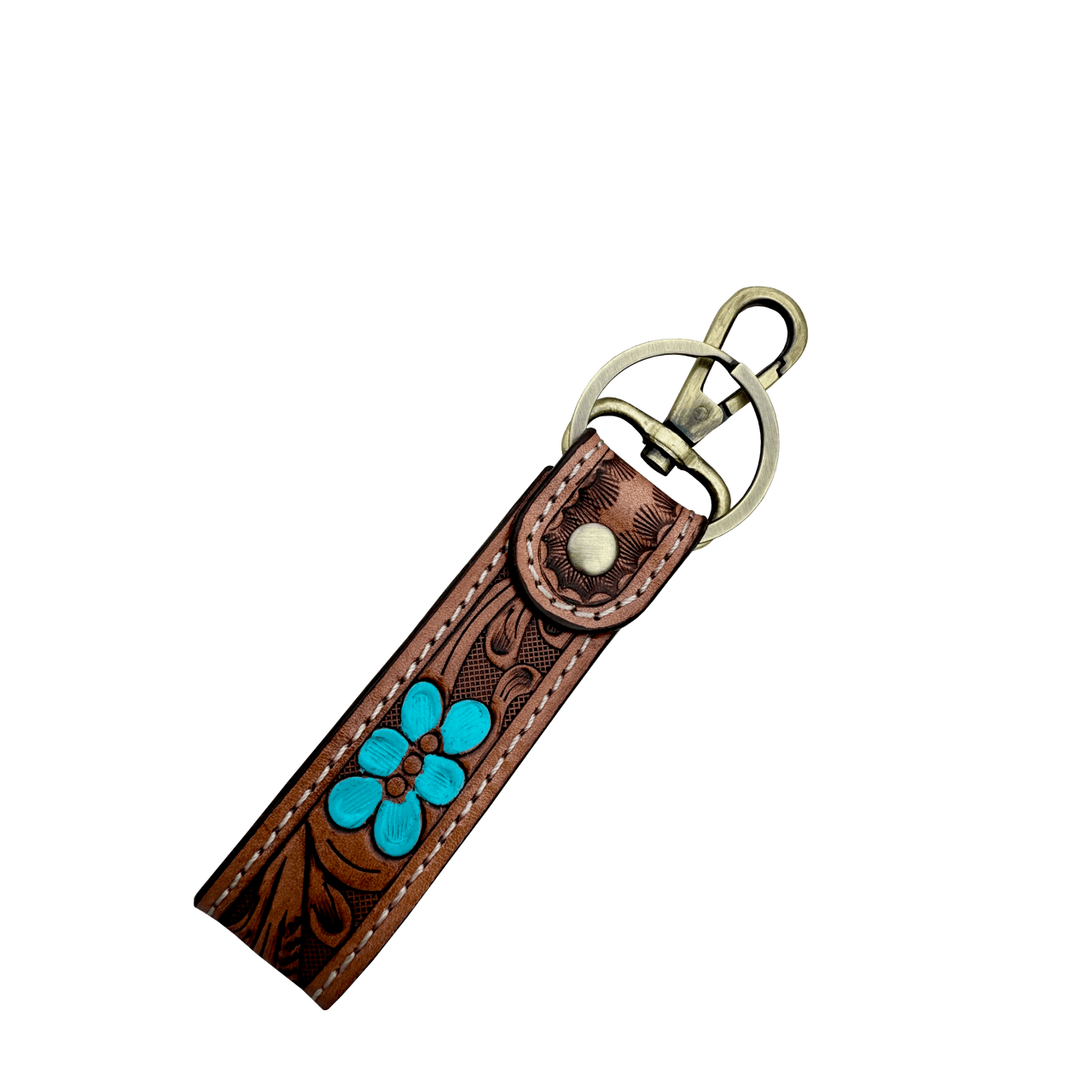 Tooling Leather and Cowhide Sleek Keyring The Design Edge CA20BRN