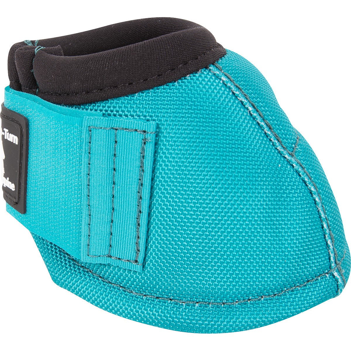 Teal protective pad with black trim on a white background