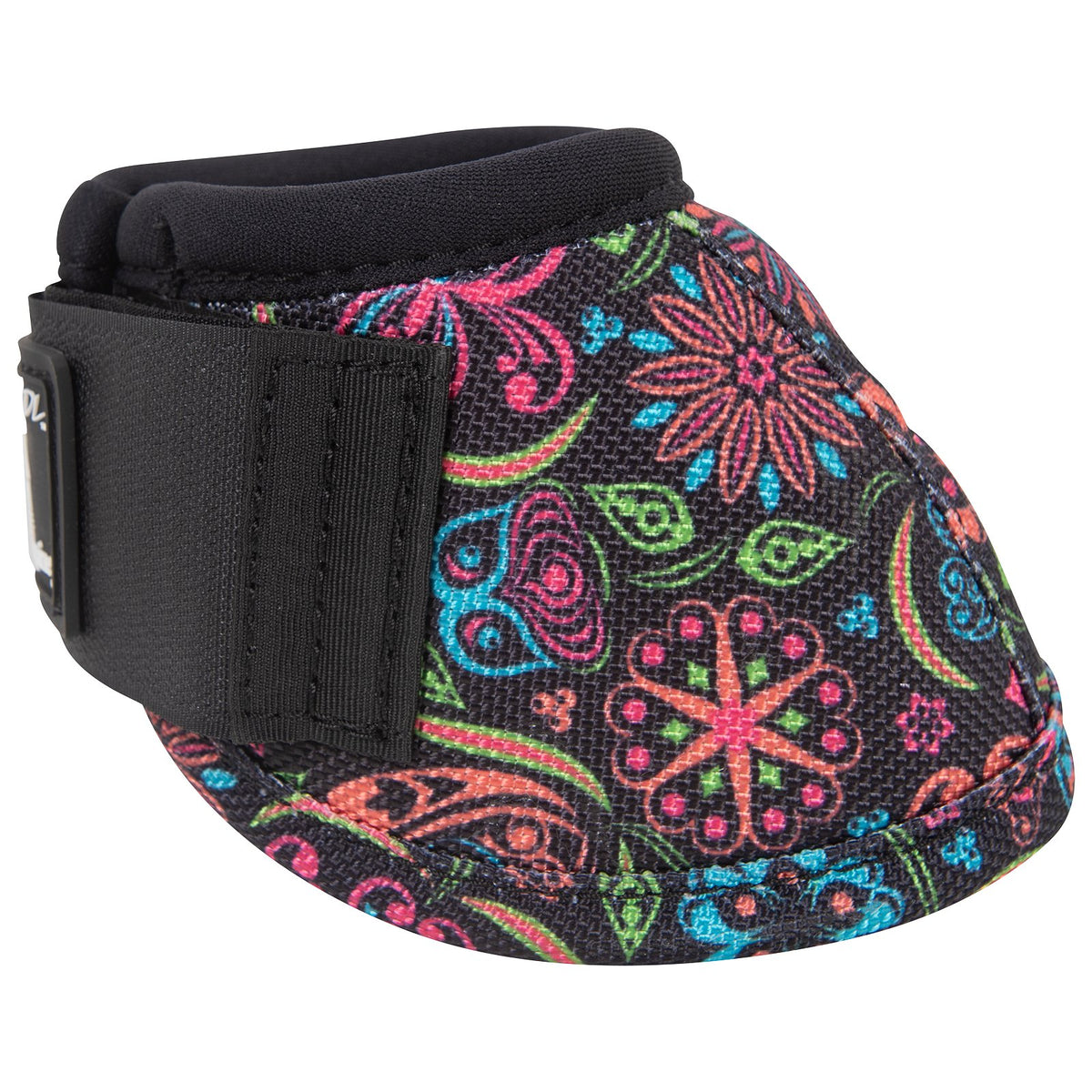 Colorful floral-patterned bandage on a white background