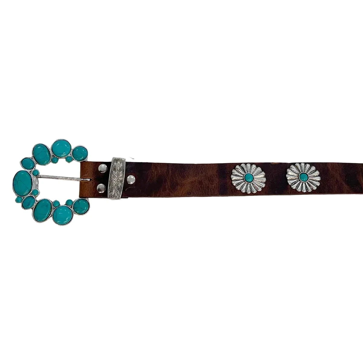 Cienna Turquoise Buckle Leather Belt Cienna