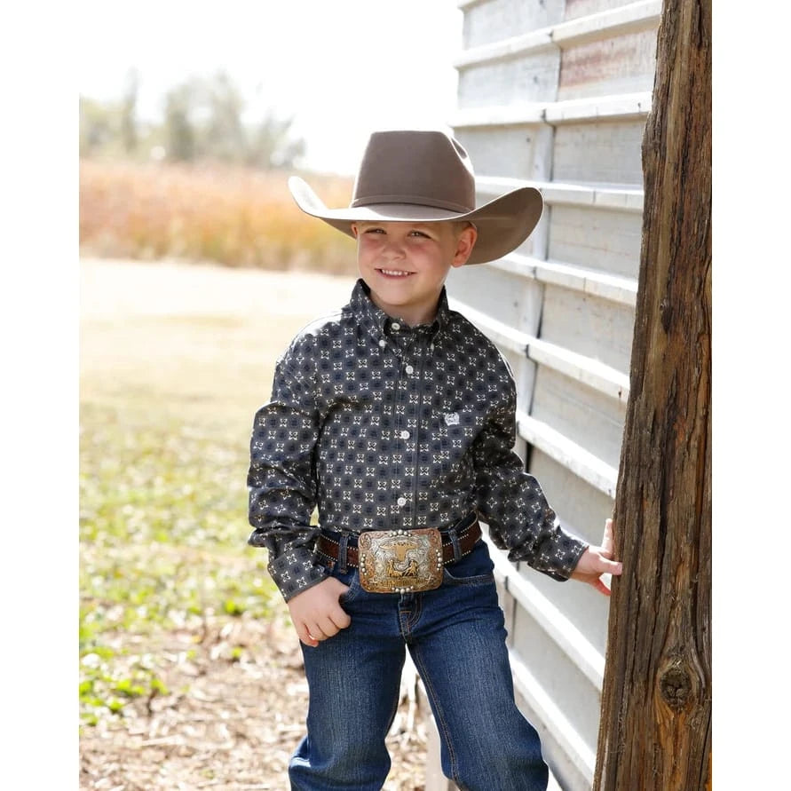 Cinch Boy's Geo Print Western Shirt Cinch