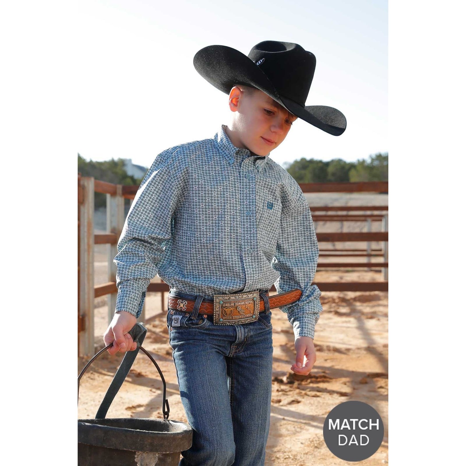 Cinch Boy's Geometric Print L/S Western Shirt Cinch