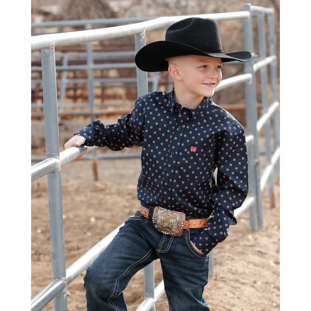 Cinch Boy's Printed L/S Western Shirt Cinch