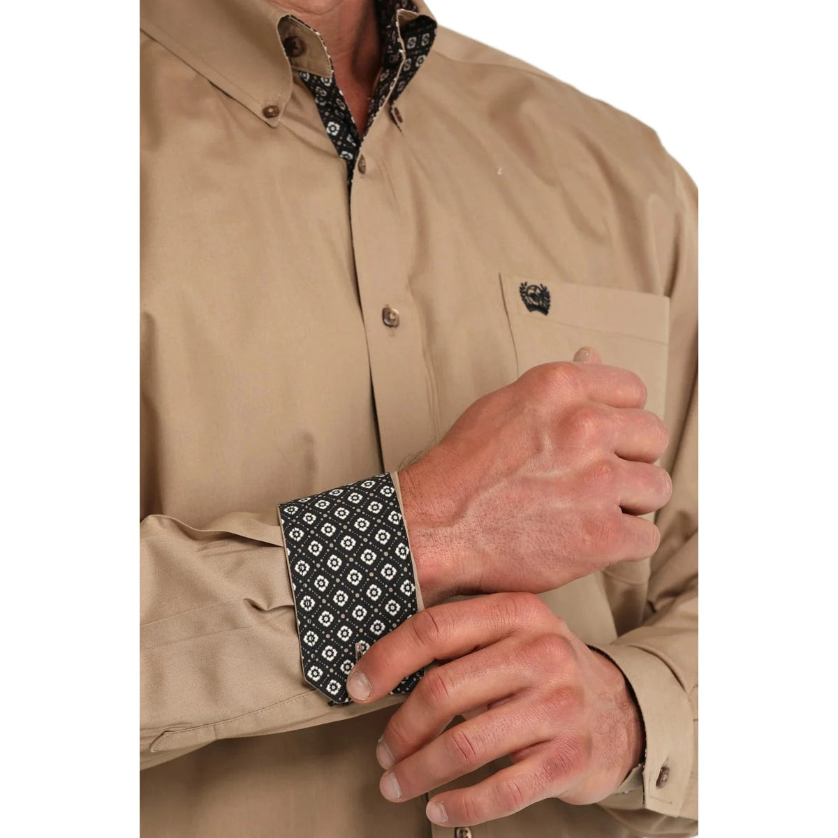 Cinch Men's Classic Fit Solid Long Sleeve Western Shirt Cinch