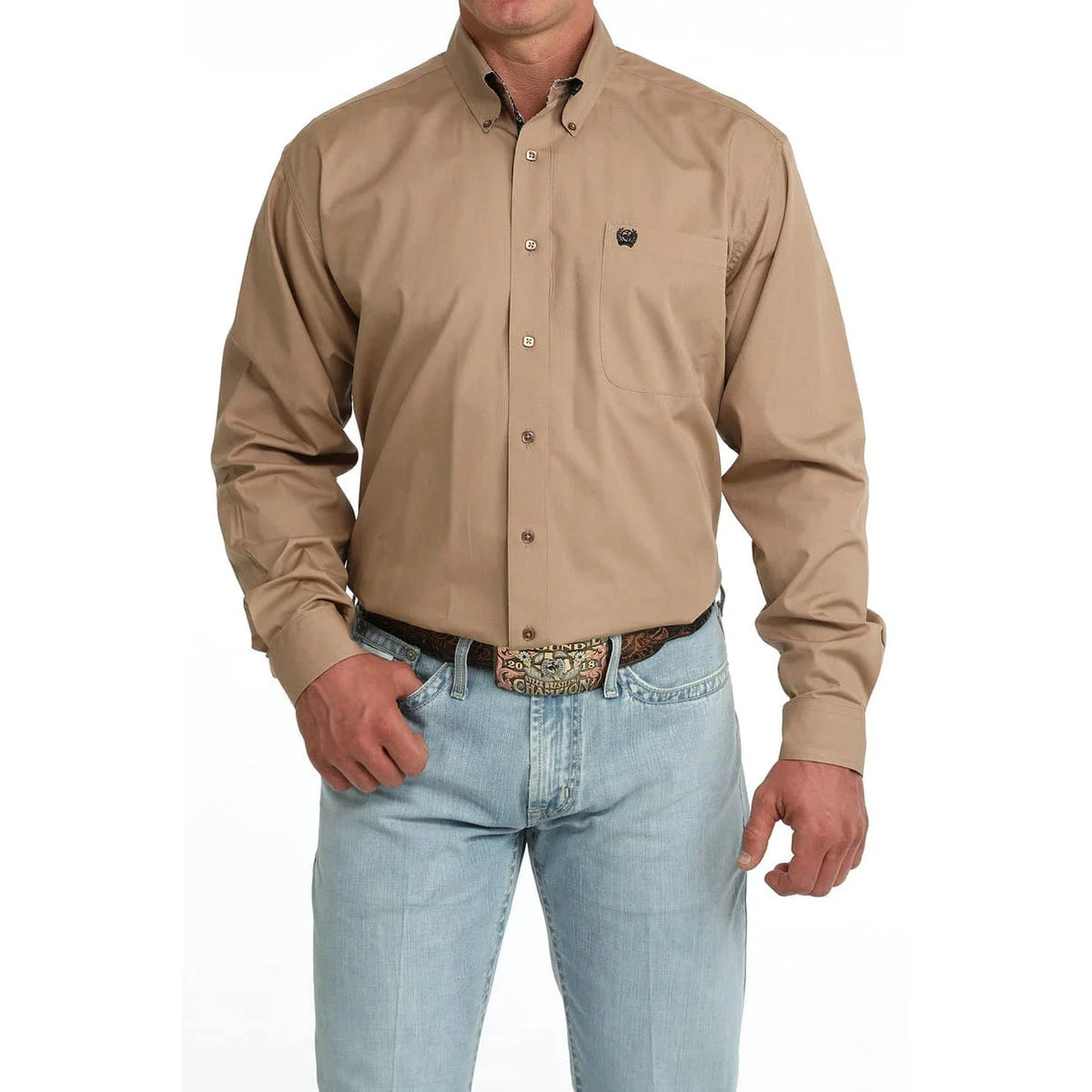Cinch Men's Classic Fit Solid Long Sleeve Western Shirt Cinch