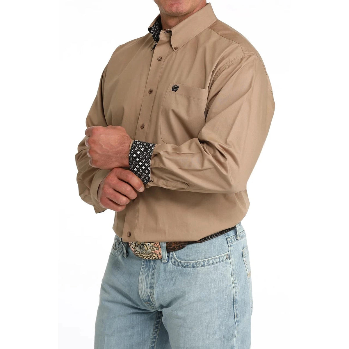 Cinch Men's Classic Fit Solid Long Sleeve Western Shirt Cinch