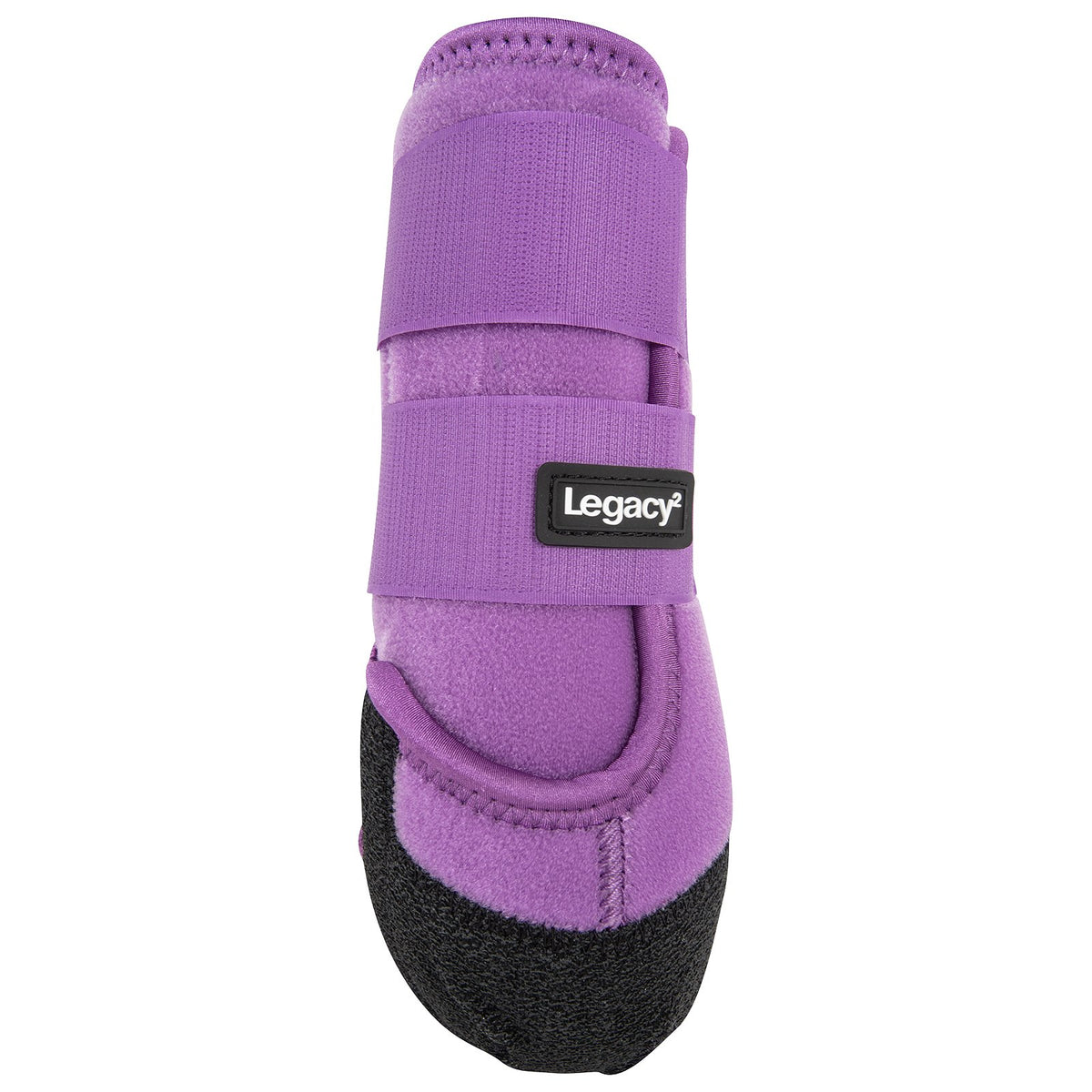 Purple protective boot with black sole on a white background