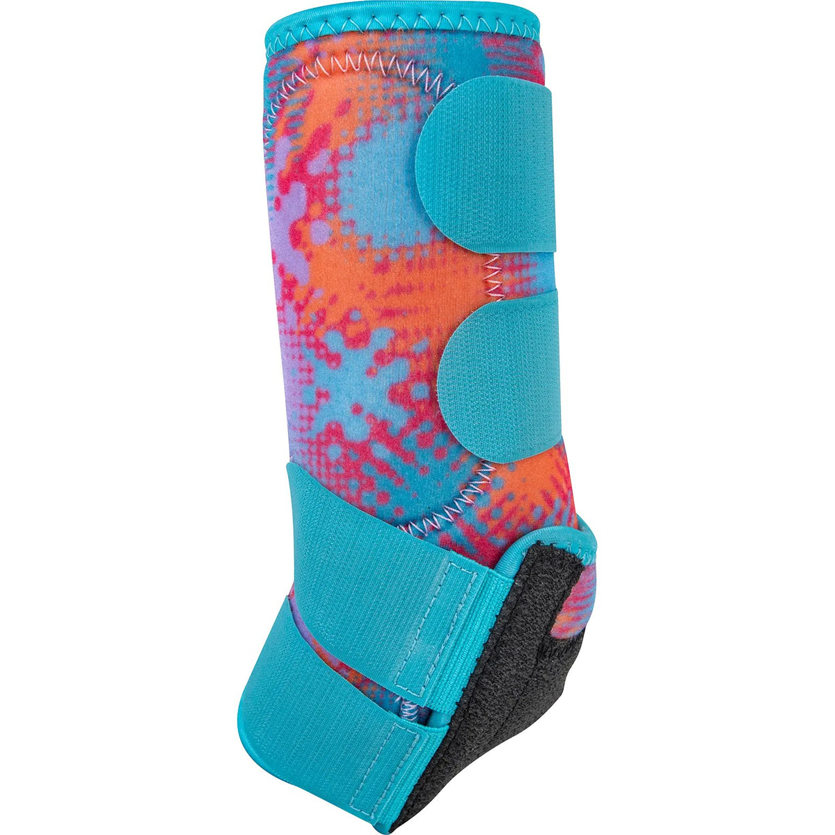 Colorful protective pad with blue accents on a white background