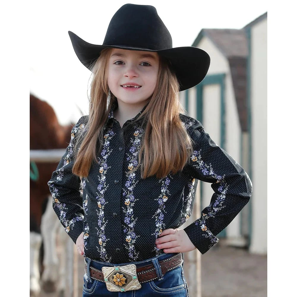 Cruel Denim Girl's Floral Snap Front L/S Western Shirt Cruel Denim