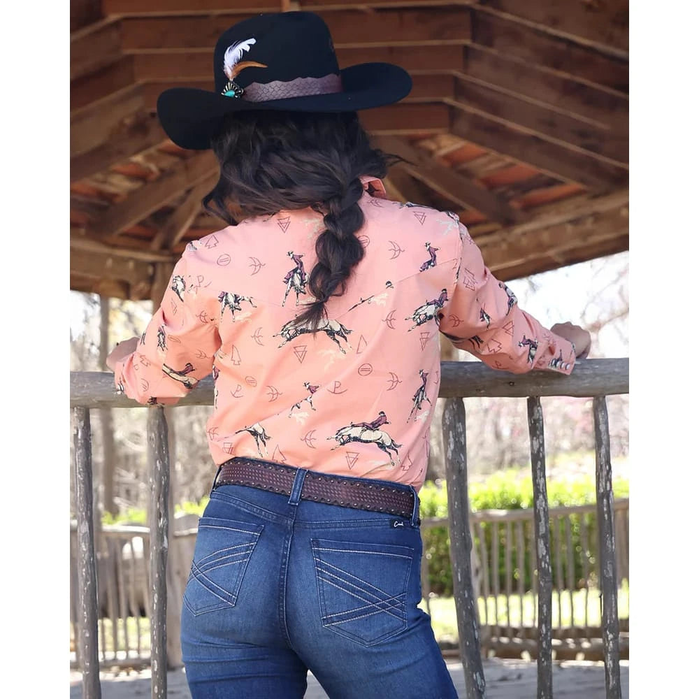 Cruel Denim Women's Classic Fit Snap Front Long Sleeve Western Shirt Cruel Denim