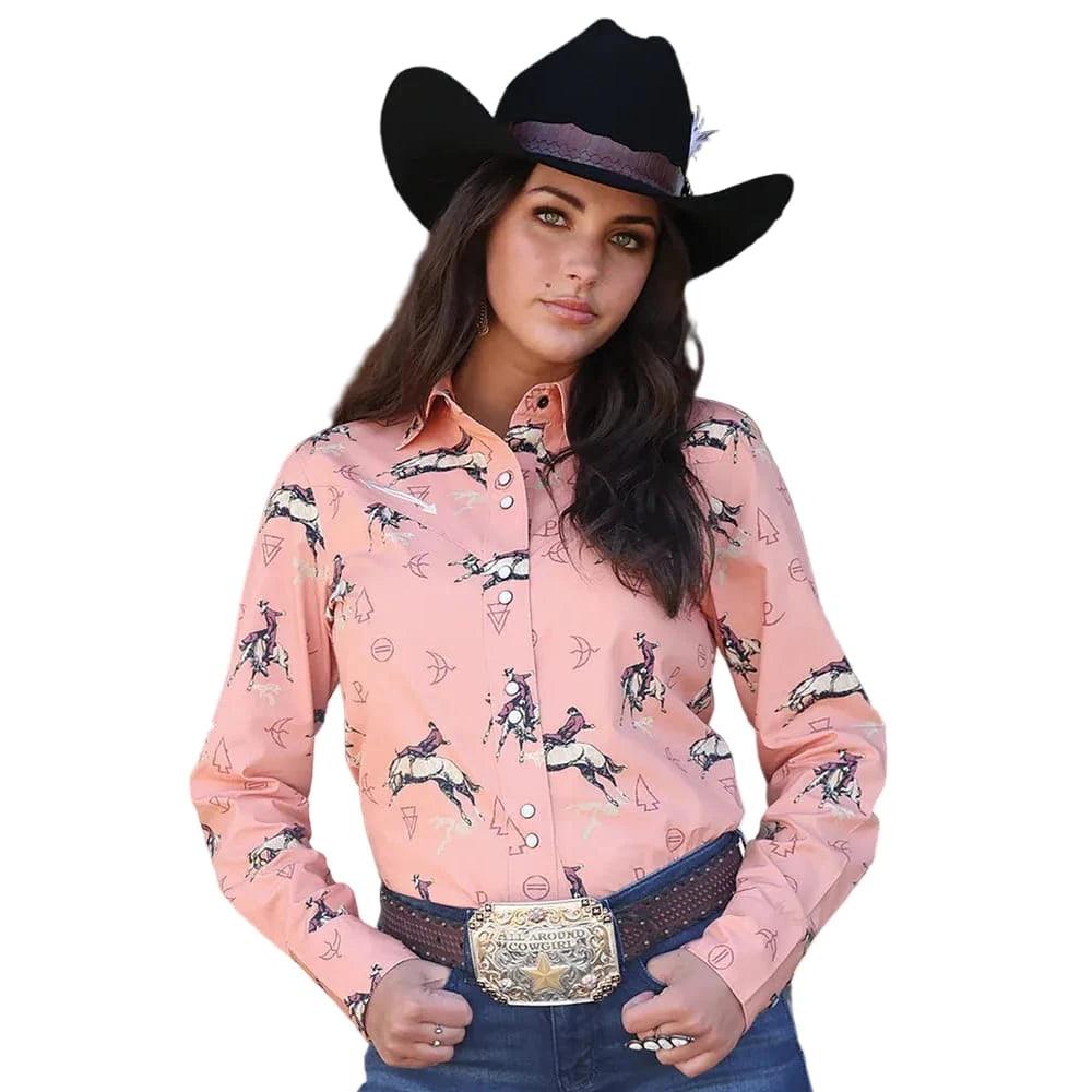 Cruel Denim Women's Classic Fit Snap Front Long Sleeve Western Shirt Cruel Denim