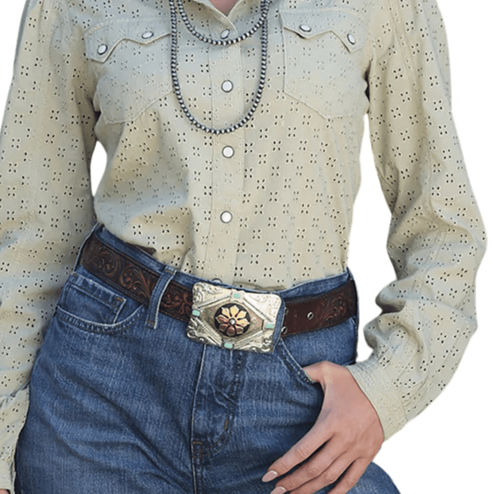 Cruel Denim Women's Girlfriend Fit Snap Front Long Sleeve Western Shirt Cruel Denim