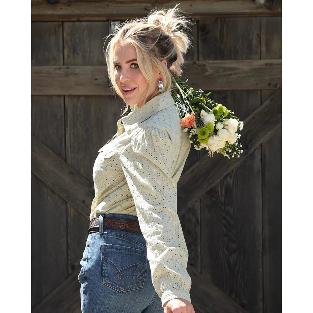 Cruel Denim Women's Girlfriend Fit Snap Front Long Sleeve Western Shirt Cruel Denim