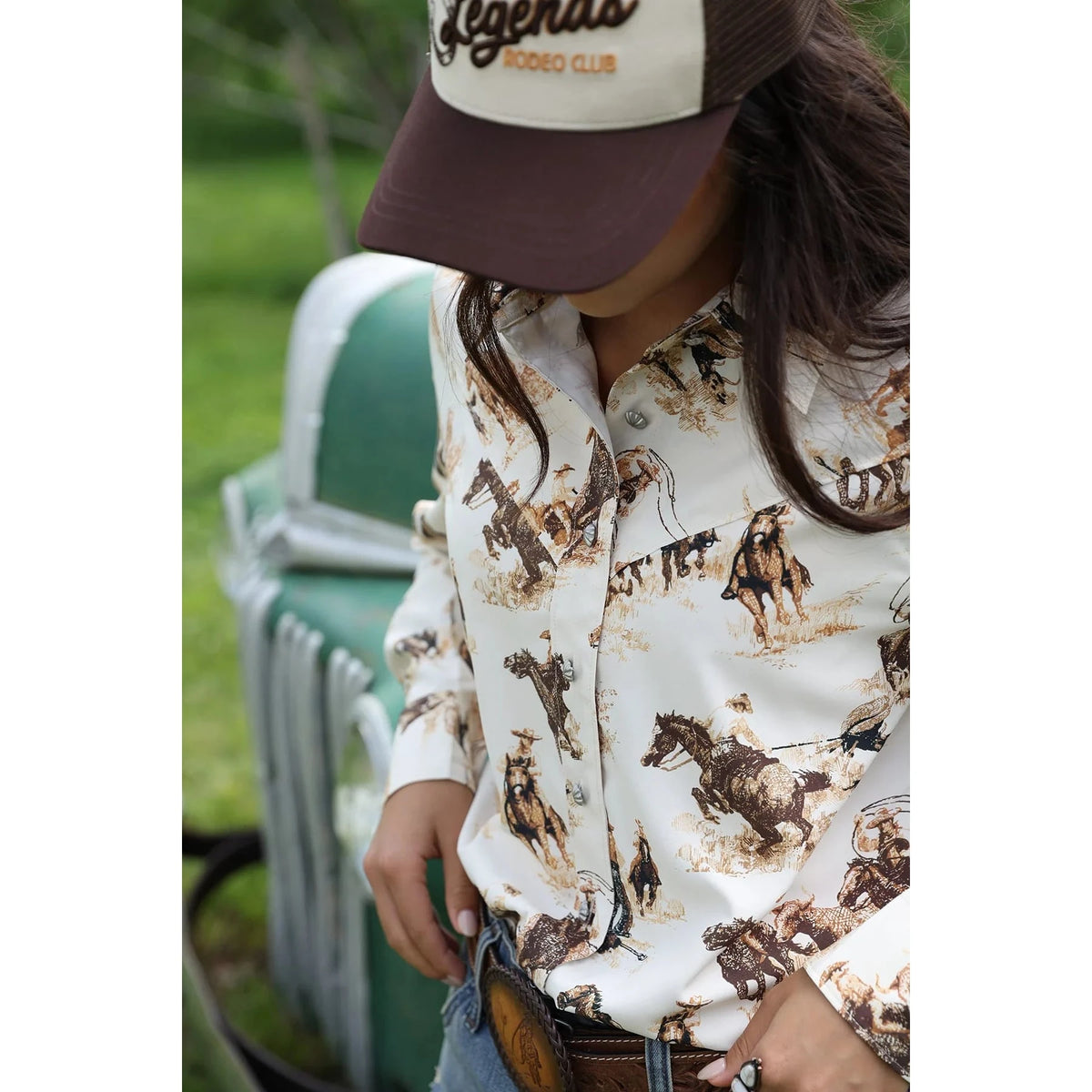 Cruel Denim Women's Rode Print Long Sleeve Western Shirt Cruel Denim