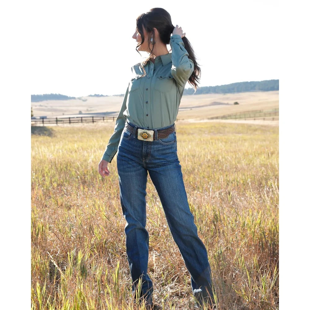 Cruel Denim Women's Satin Snap Long Sleeve Western Shirt Cruel Denim