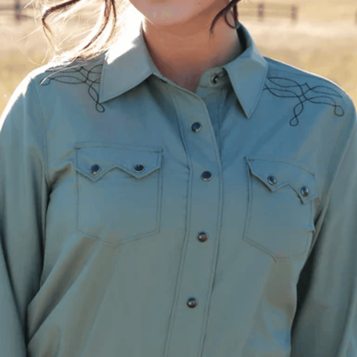 Cruel Denim Women's Satin Snap Long Sleeve Western Shirt Cruel Denim