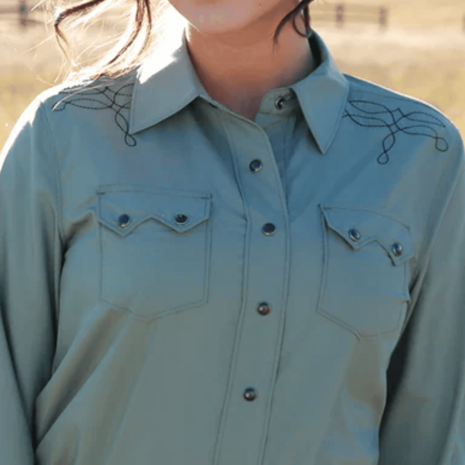 Cruel Denim Women's Satin Snap Long Sleeve Western Shirt Cruel Denim
