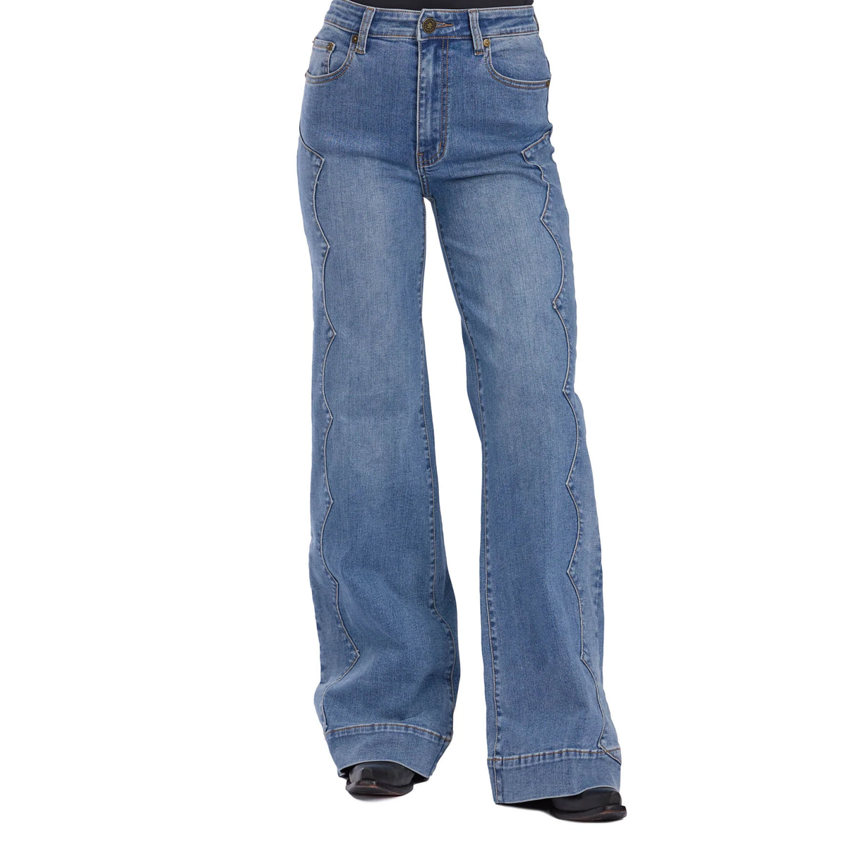 Blue jeans on a white background