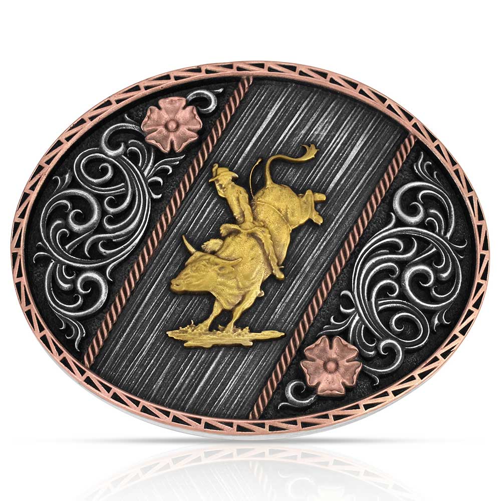 Montana Silversmiths Tri Color Rodeo Attitude Buckle Montana Silversmiths