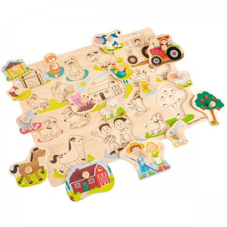 FSC Large Peg Puzzle Farm Artiwood