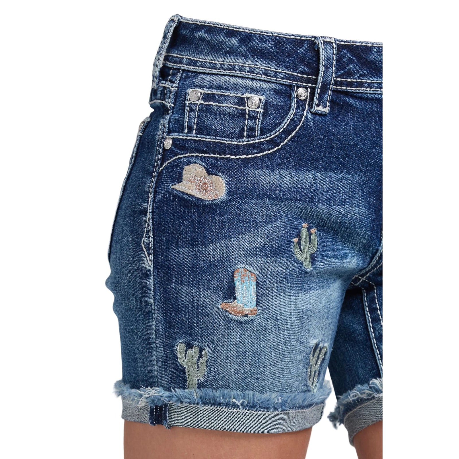 Grace In LA Women's Cactus Embroidered Shorts Grace in LA