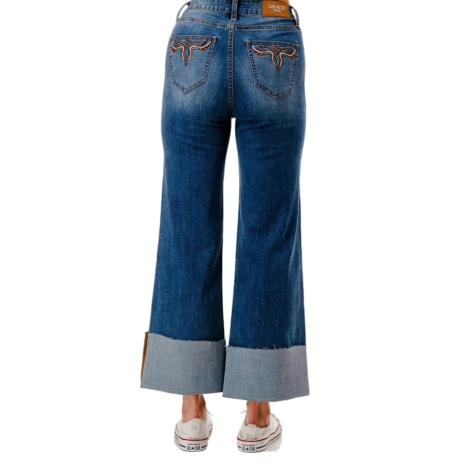 Grace In LA Women's Western Crop Jean Grace in LA