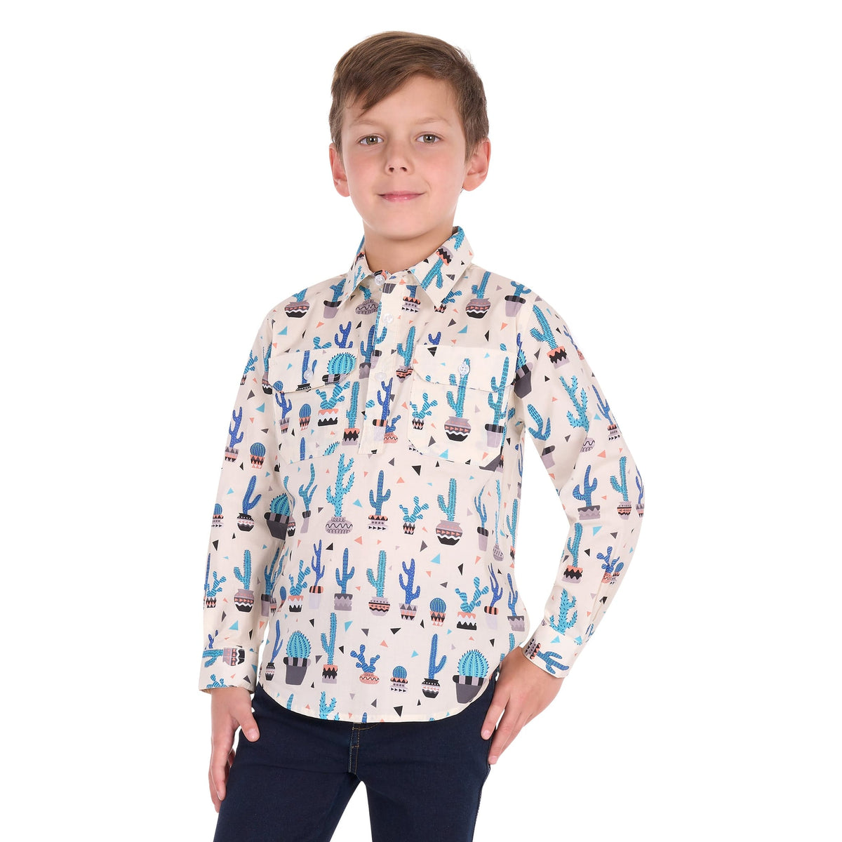Hard Slog Boy's Rocky 1/2 Placket Work Shirt Hard Slog