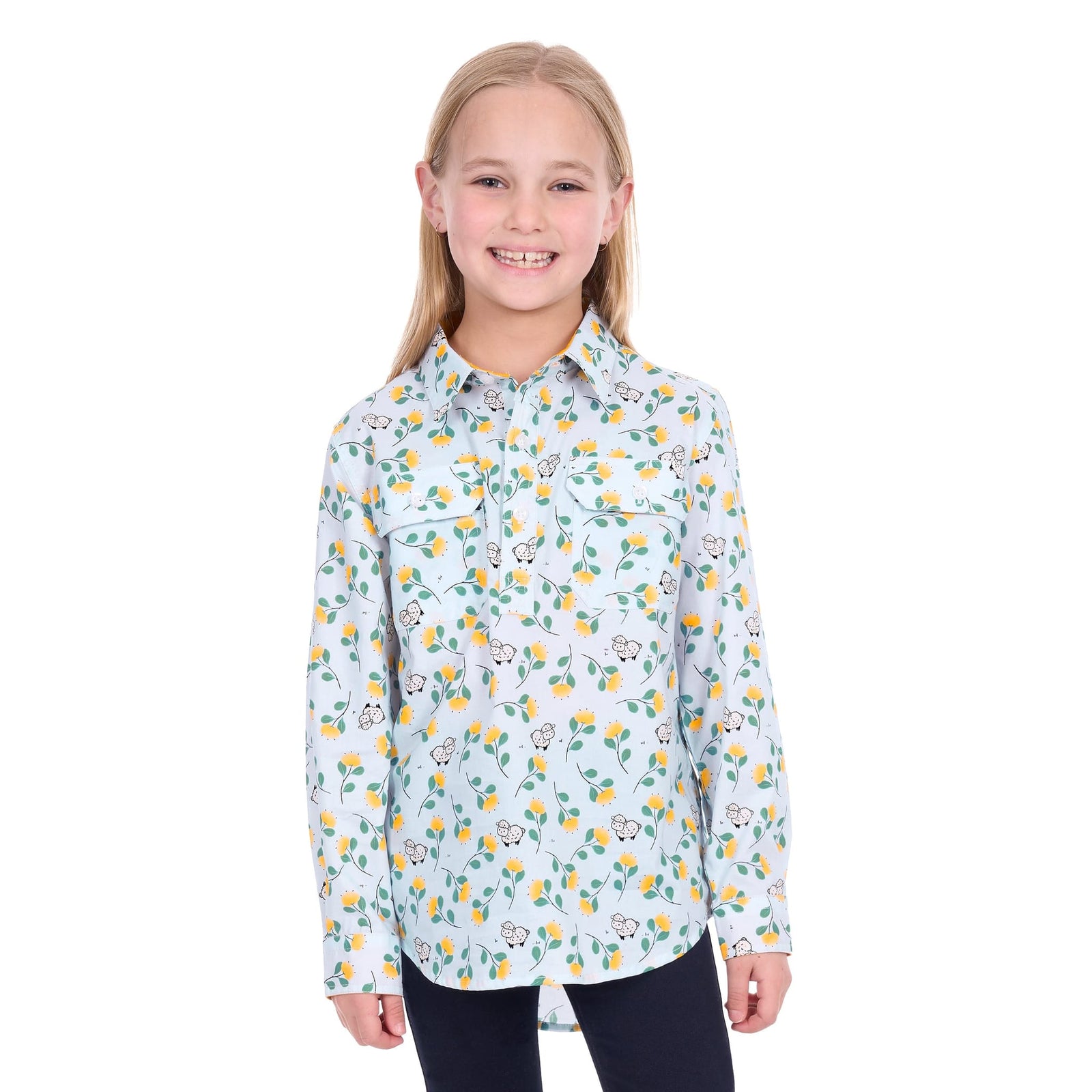 Hard Slog Girl's Suzie 1/2 Placket L/S Shirt Hard Slog