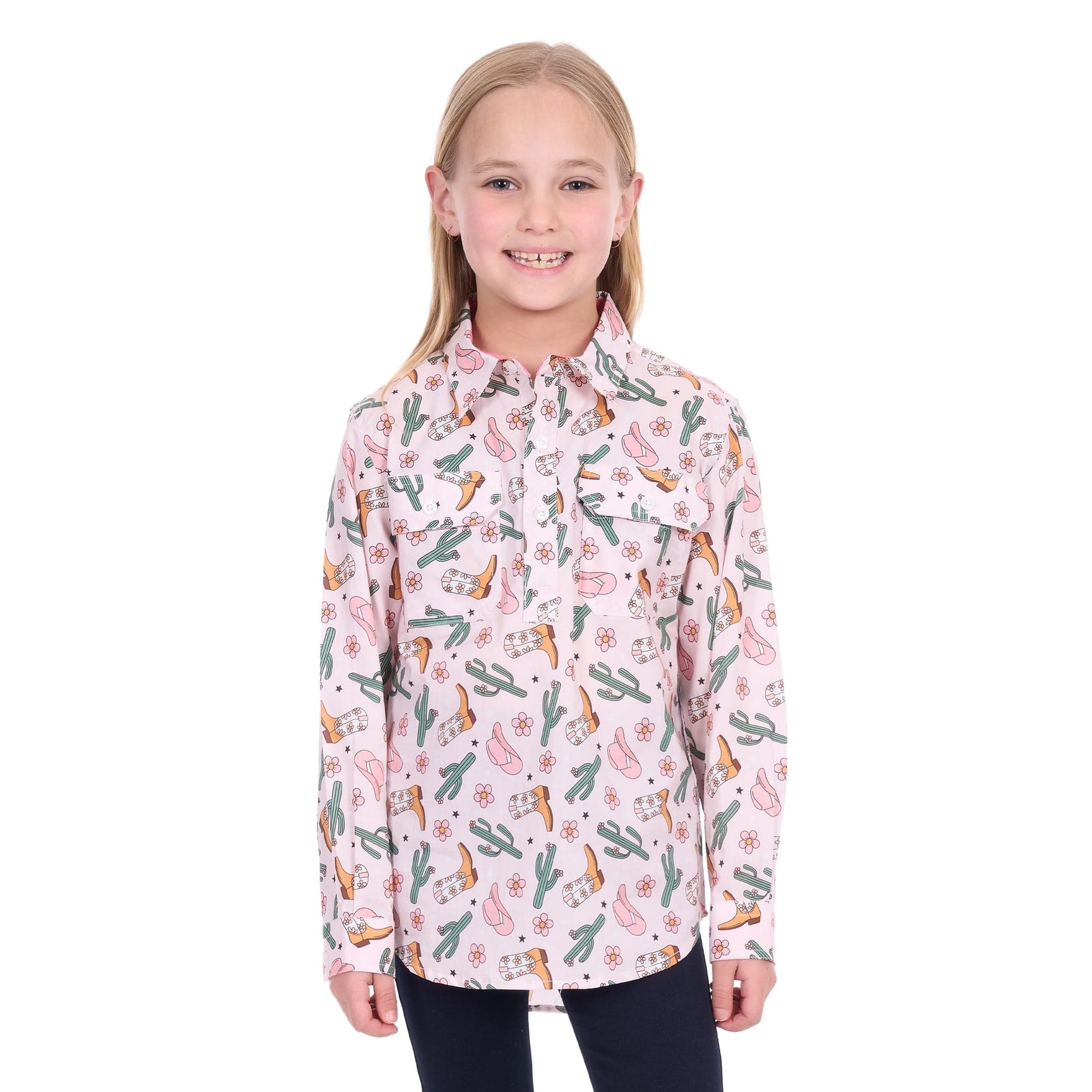 Hard Slog Kid's Cleo 1/2 Placket L/S Shirt Hard Slog